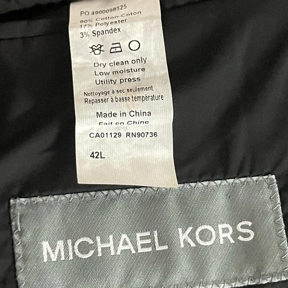 Michael Kors Black Mixed Media Techno Blazer 42L